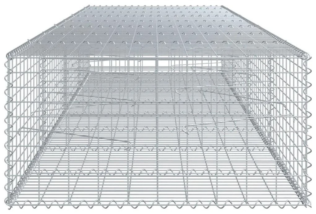 horganyzott vas gabion kosár fedéllel 400 x 100 x 50 cm