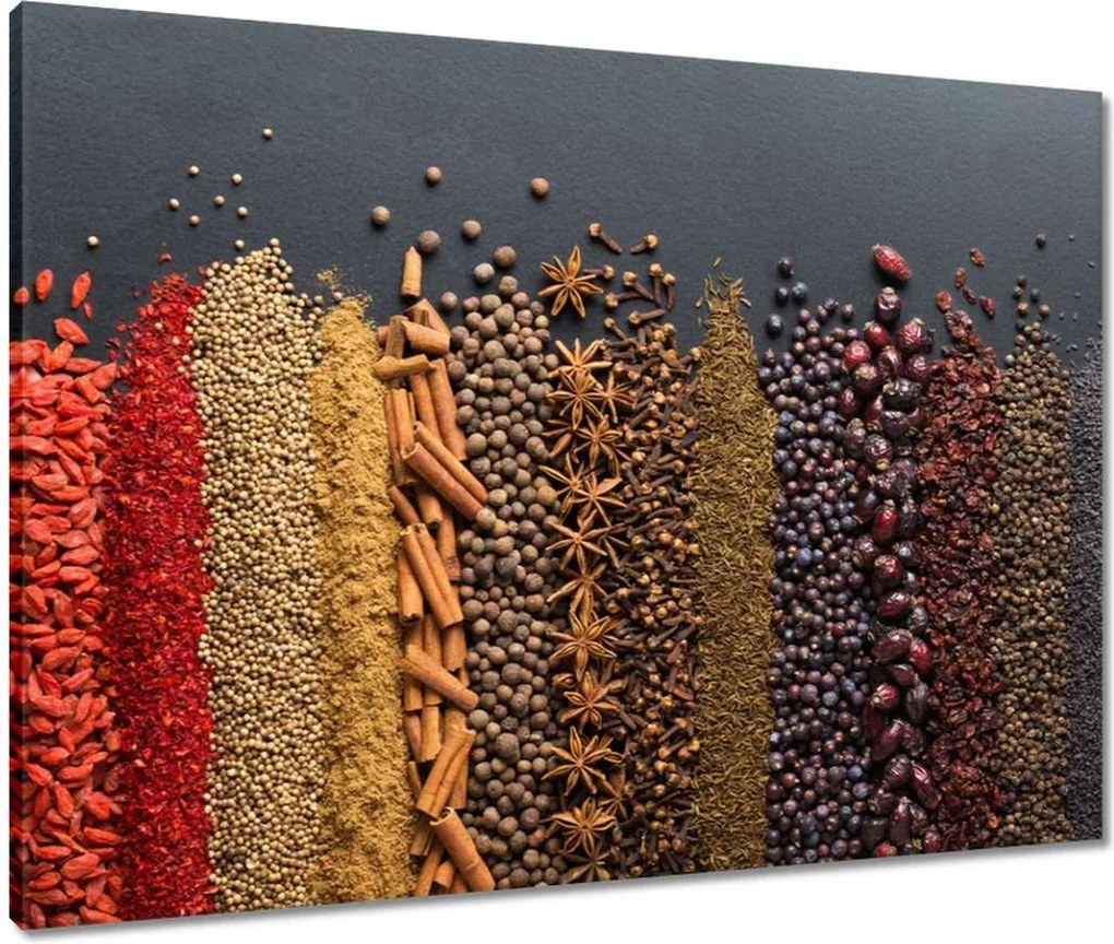 Vászonkép 80x60 Színes fűszer szett