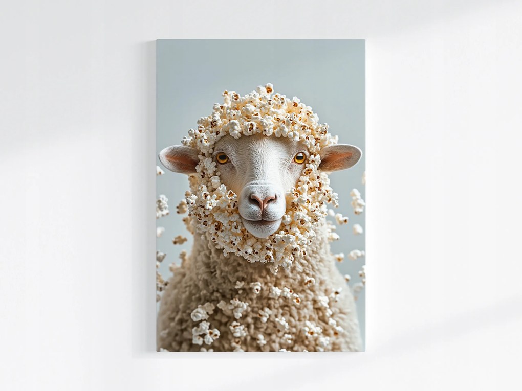 Vászonkép Canvas Grafika Portré Vicces Bárány Popcorn 80x120