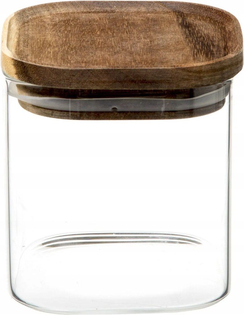 Üvegtartály fa fedéllel0,6 L