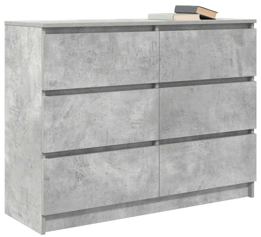betonszürke szerelt fa tálalószekrény 100x35x76 cm