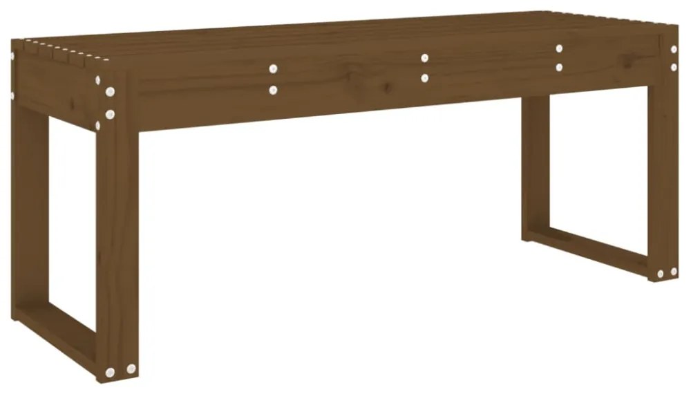mézbarna tömör fenyőfa kerti pad 110x38x45 cm