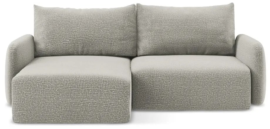 Világosszürke kinyitható-tárolóhelyes sarokkanapé (bal oldali) Kalena – Makamii