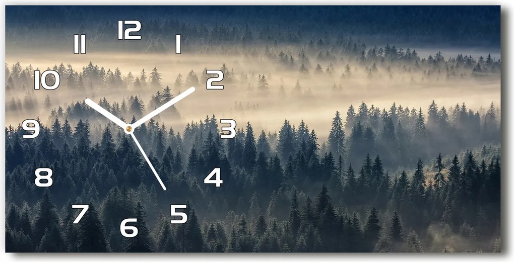 Üveg falióra csendes Köd az erdő felett 60x30cm