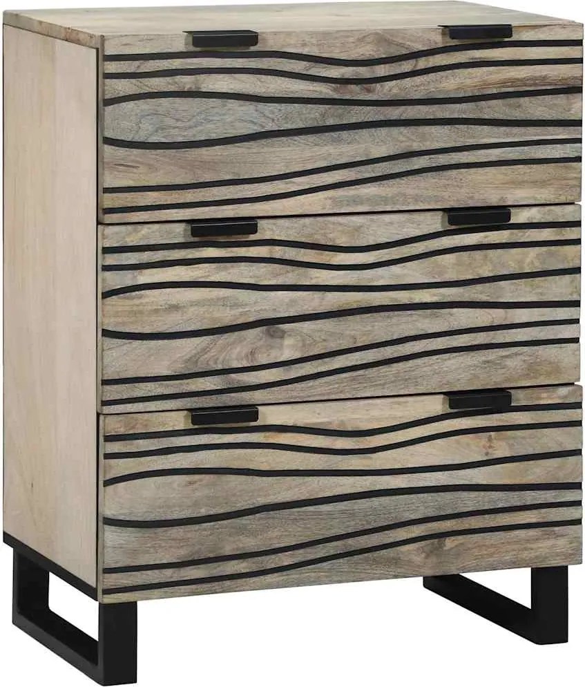 vidaXL Széf fiókkal Fehér 60 x 33.5 x 75 cm Tömör mangófa