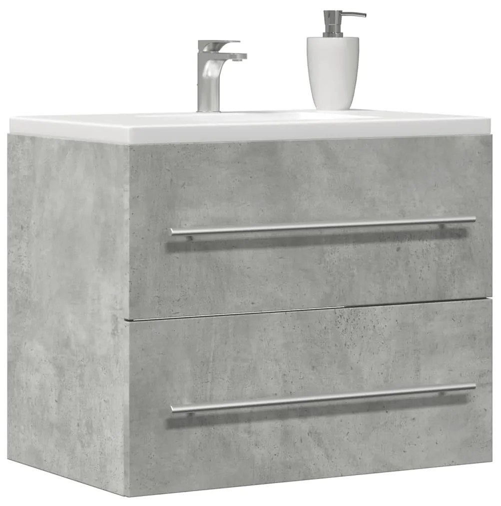 Betonszürke szerelt fa mosdószekrény 60 x 38,5 x 48 cm