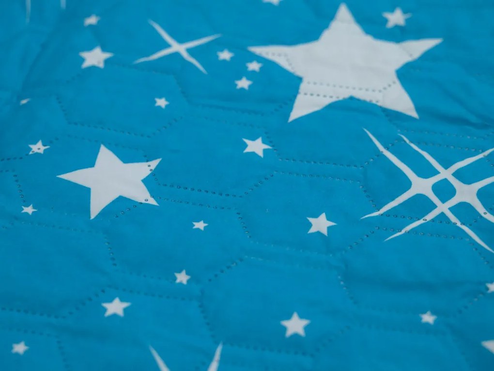 NIGHT SKY HEXAGON türkizkék ágytakaró Méret: 170 x 210 cm