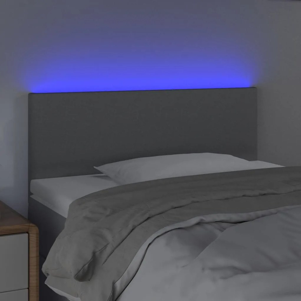 világosszürke szövet LED-es fejtámla 100x5x78/88 cm
