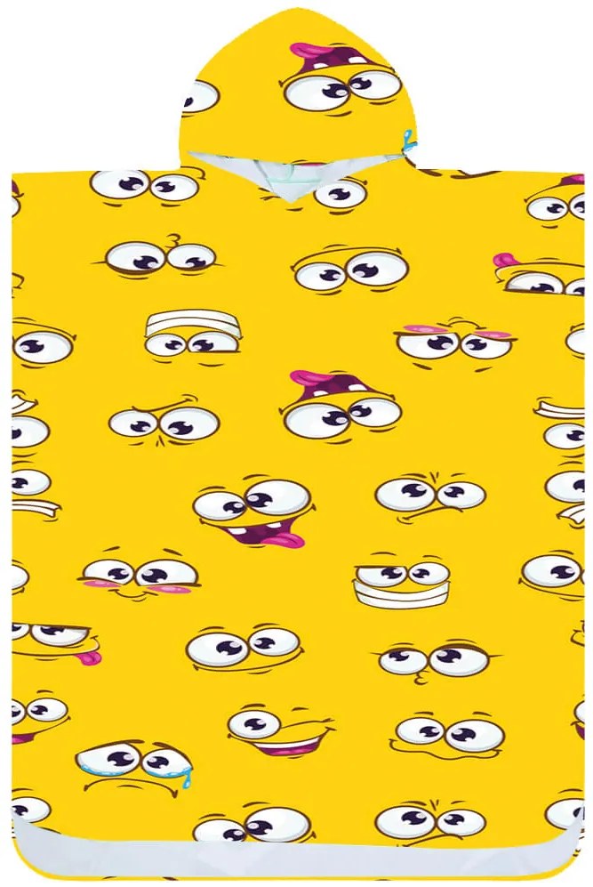 Poncsó törölköző SMILE sárga 80×145 cm