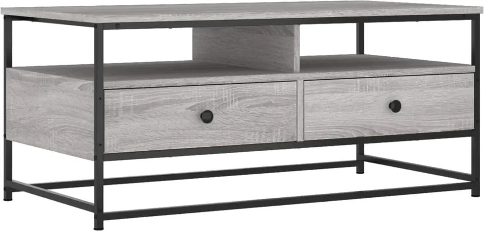 vidaXL szürke sonoma színű szerelt fa dohányzóasztal 100 x 51 x 45 cm