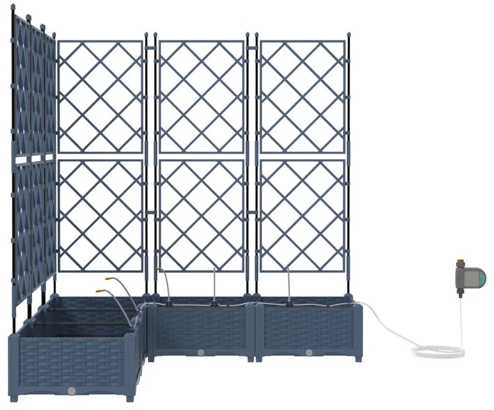 Kerti ültetők Szürke 120 x 120 x 126 cm Acél