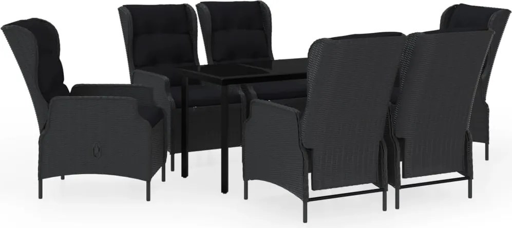 vidaXL 7 részes sötétszürke kerti étkezőgarnitúra
