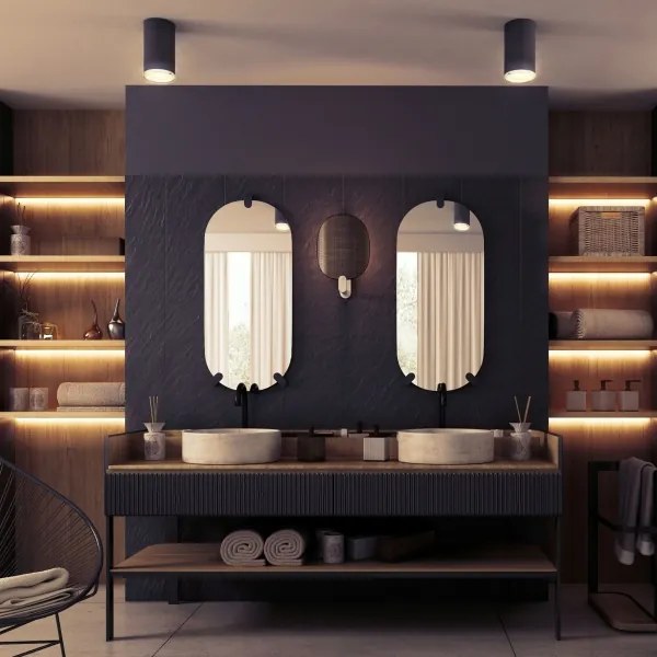 LED RGBW fényerőszabályozható fürdőszobai spotlámpa TURYN 1xGU10/6W/230V IP44 fekete