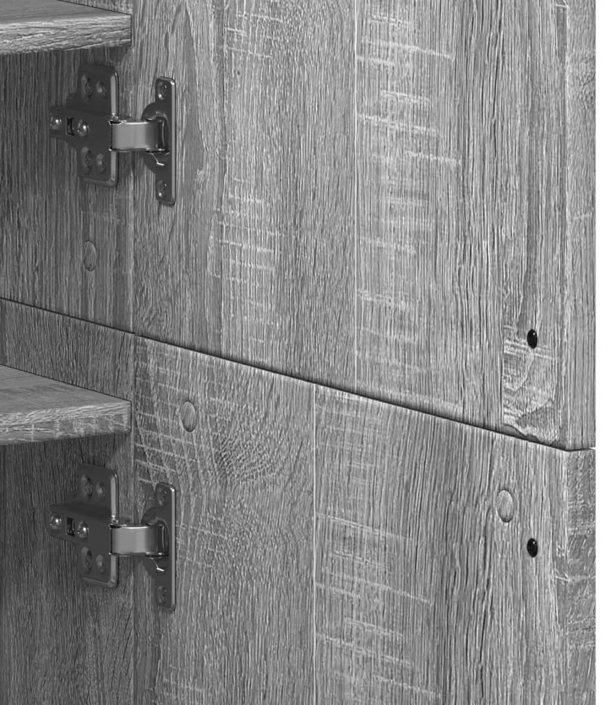 szürke sonoma színű szerelt fa cipősszekrény 80 x 39 x 178 cm