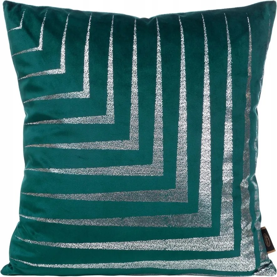 Dekoratív párnahuzat 45x45 türkiz geometrikus