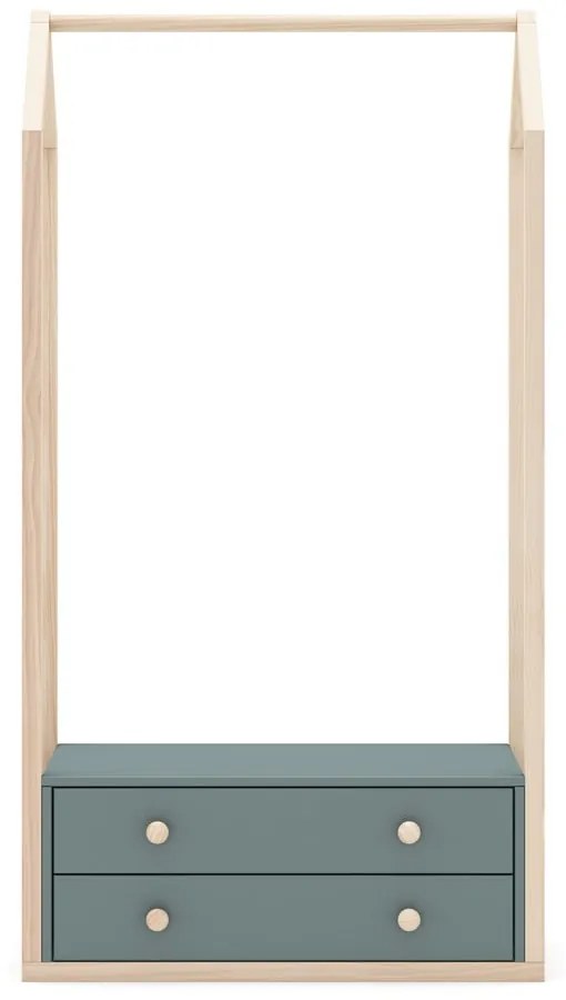 Szürkészöld nyitott gyerek ruhásszekrény 80x170x40 cm Esteban – Marckeric
