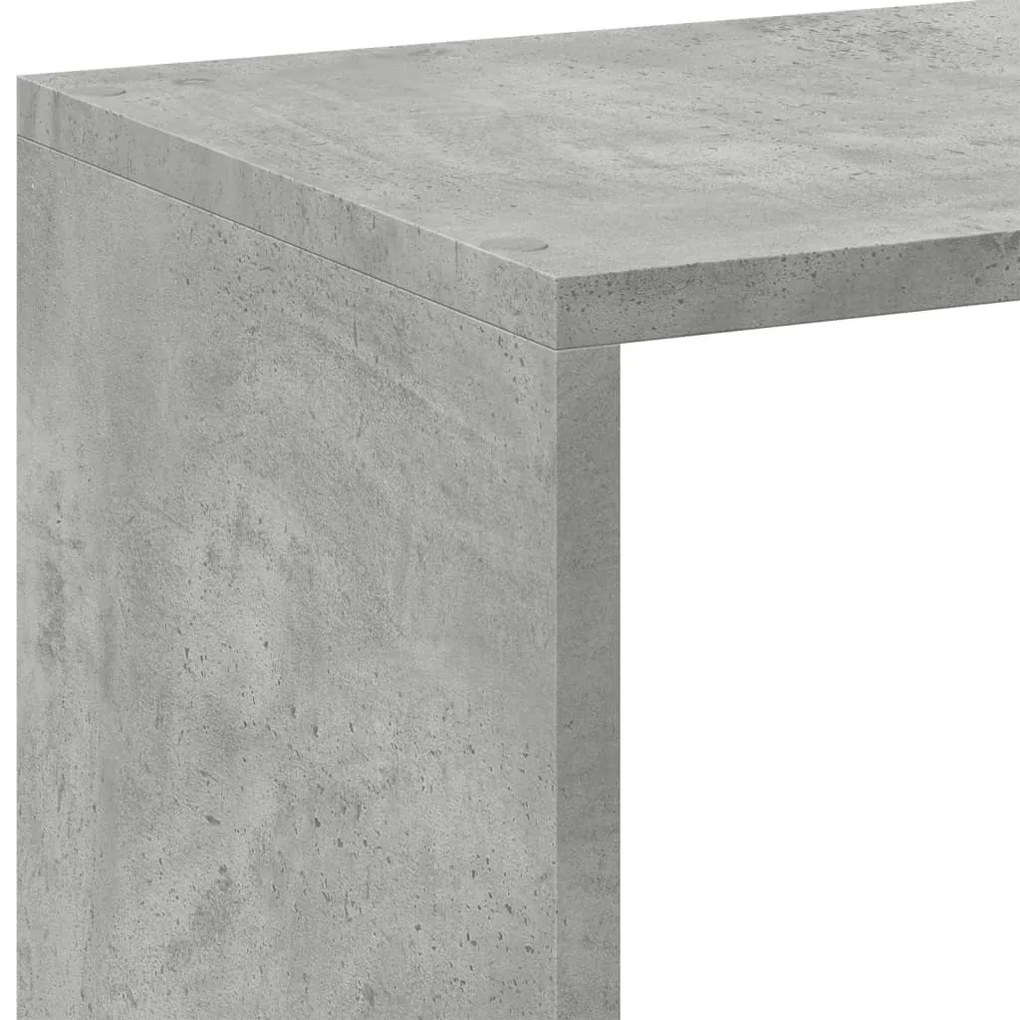 betonszürke szerelt fa elválasztó könyvespolc 102x29x103,5 cm