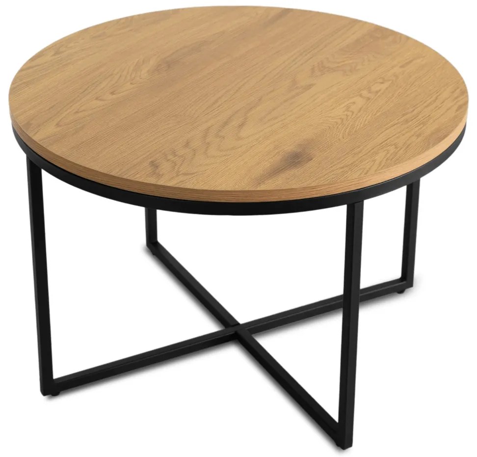 Dohányzóasztal Tölgy/Fekete Színben. HANTEL