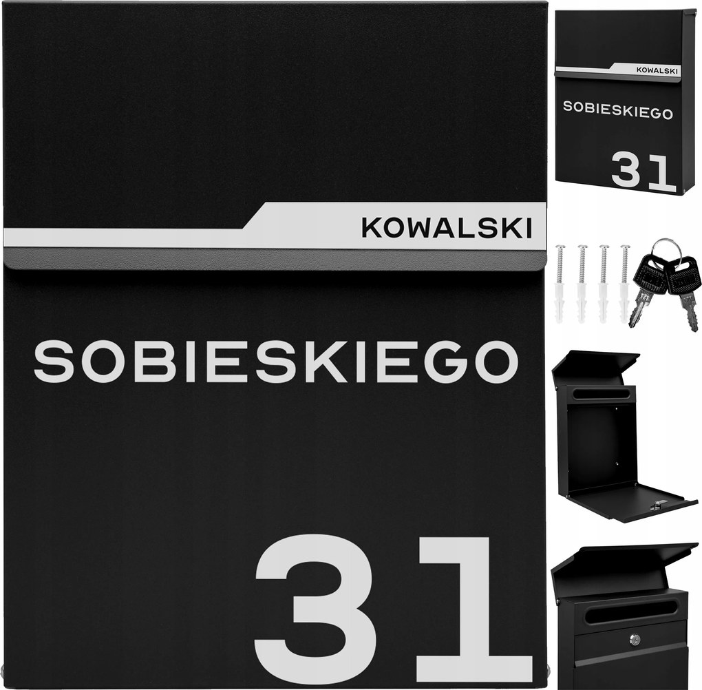 Postaláda Fekete Felirat Cím Utca Szám