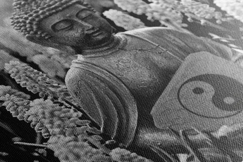 Kép Buddha jing jang szimbólummal fekete fehérben