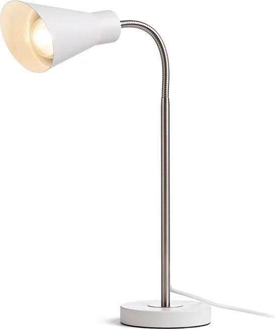 RENDL ANIKA asztali lámpa matt fehér matt nikkel 230V LED E27 15W