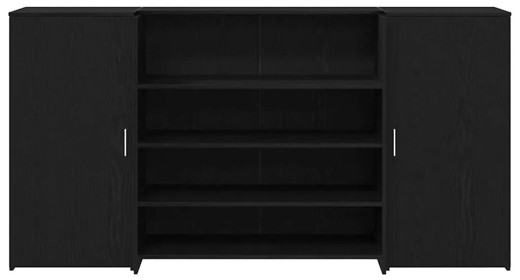 vidaXL recepciós pult fekete tölgyszínű 200x50x103,5 cm szerelt fa