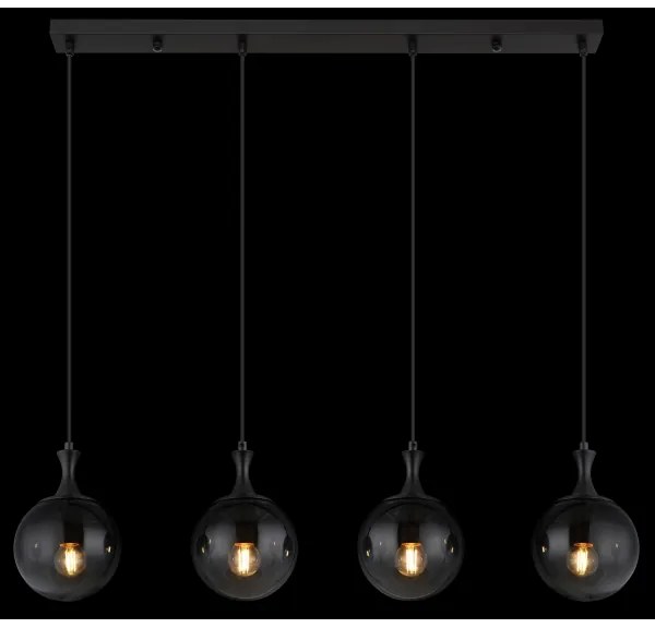 Globo 15885-4H - Csillár zsinóron DALTON 4xE27/10W/230V fekete