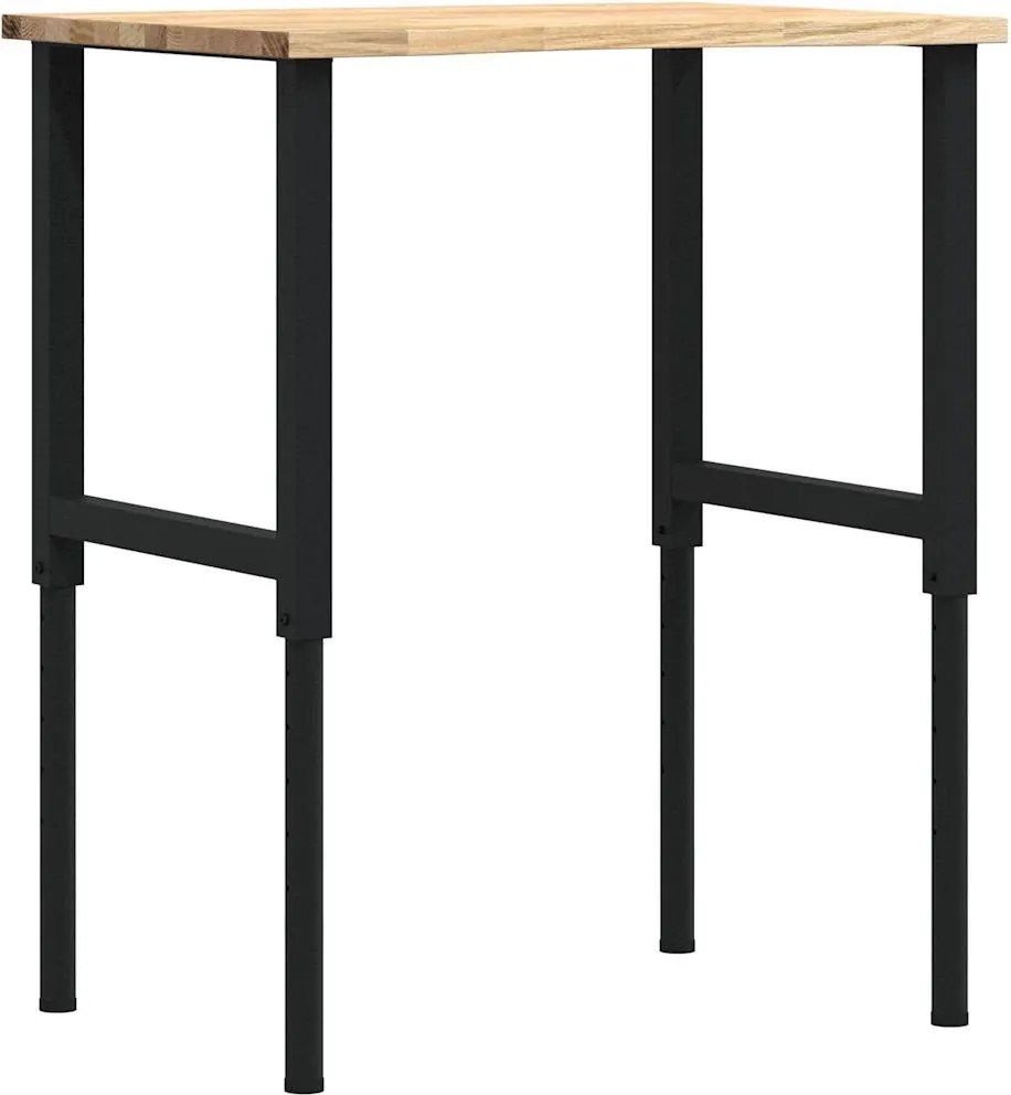 vidaXL tömör tölgyfa munkapad 80 x 60 x (71,5-98) cm