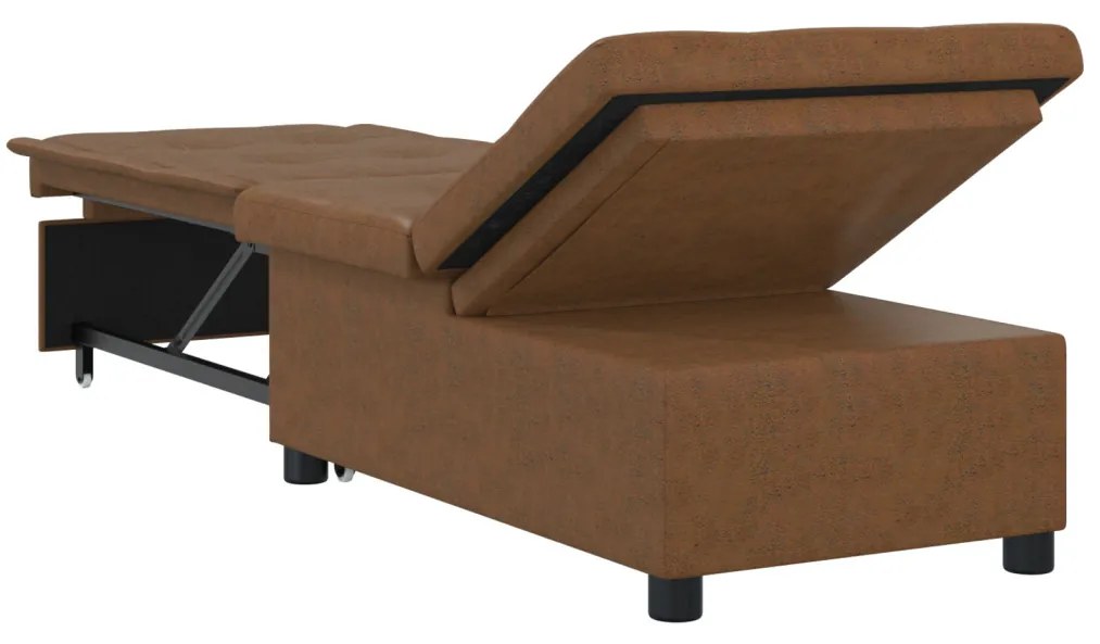 Kanapéágy Barna 67 x 194 x 38 cm Műbőr velúr