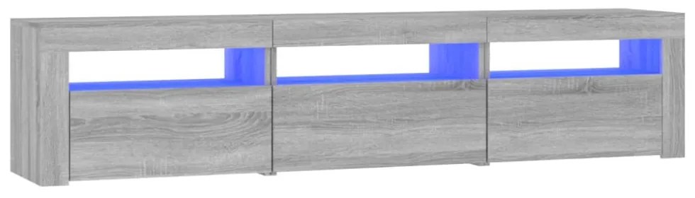 szürke sonoma színű TV-szekrény LED-lámpákkal 180x35x40 cm
