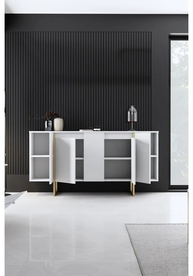 Konzolasztal Luxe - White, Gold