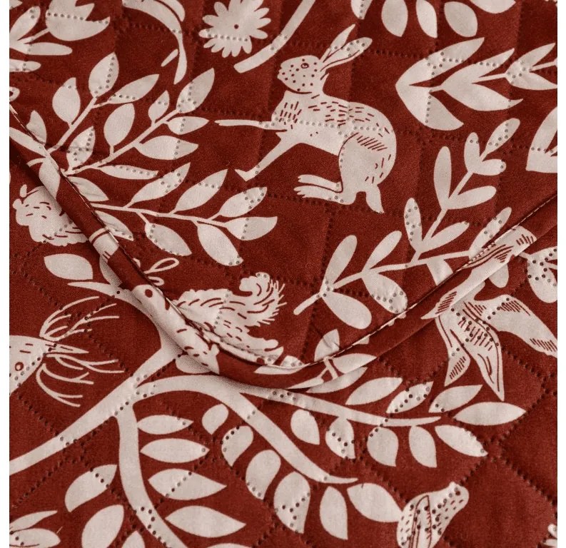 Ágytakaró mintával FOREST ANIMALS, barna Méret: 170 x 210 cm