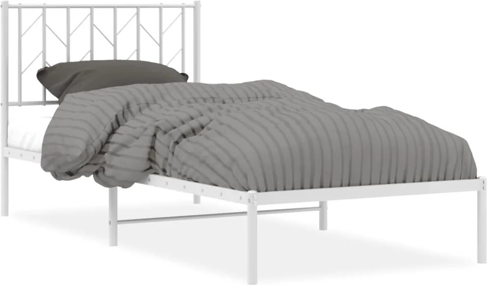 vidaXL fehér fém ágykeret fejtámlával 90x190 cm