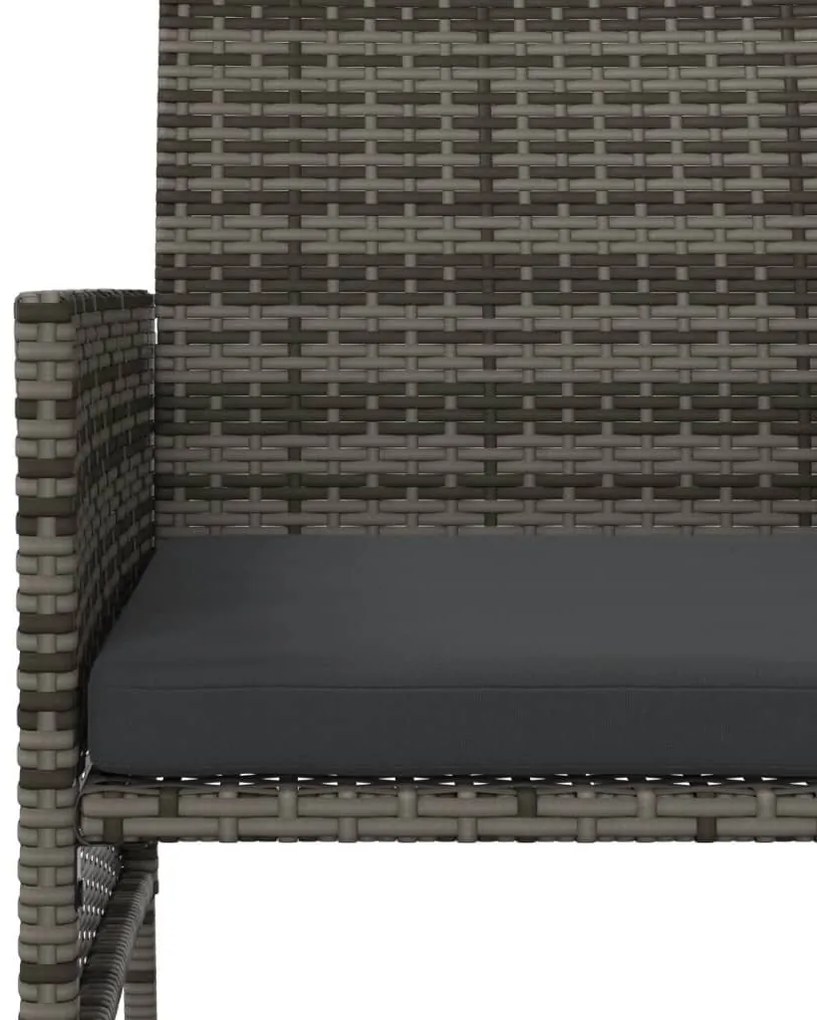 2 személyes szürke polyrattan kerti kanapé asztallal/székkel