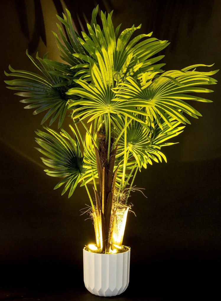 Dekoratív LED dísznövény Műanyag Zöld 104x65x65cm