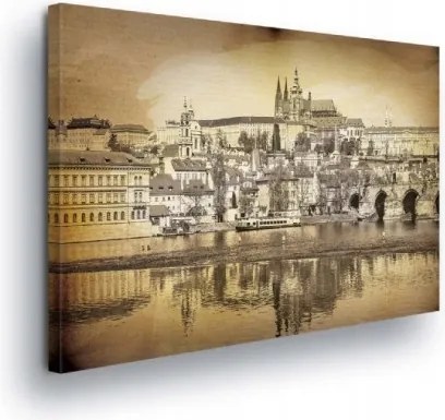 Vászonkép 60x40 Prága Károly híd Moldva prágai táj építészet