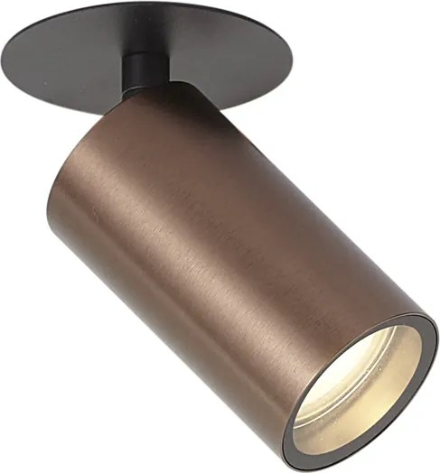 Modern süllyesztett spotlámpa sötét bronz GU10 50mm IP44 - Chels