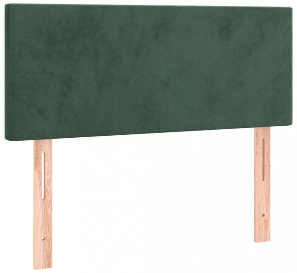 sötétzöld bársony LED-es fejtámla 100x5x78/88 cm