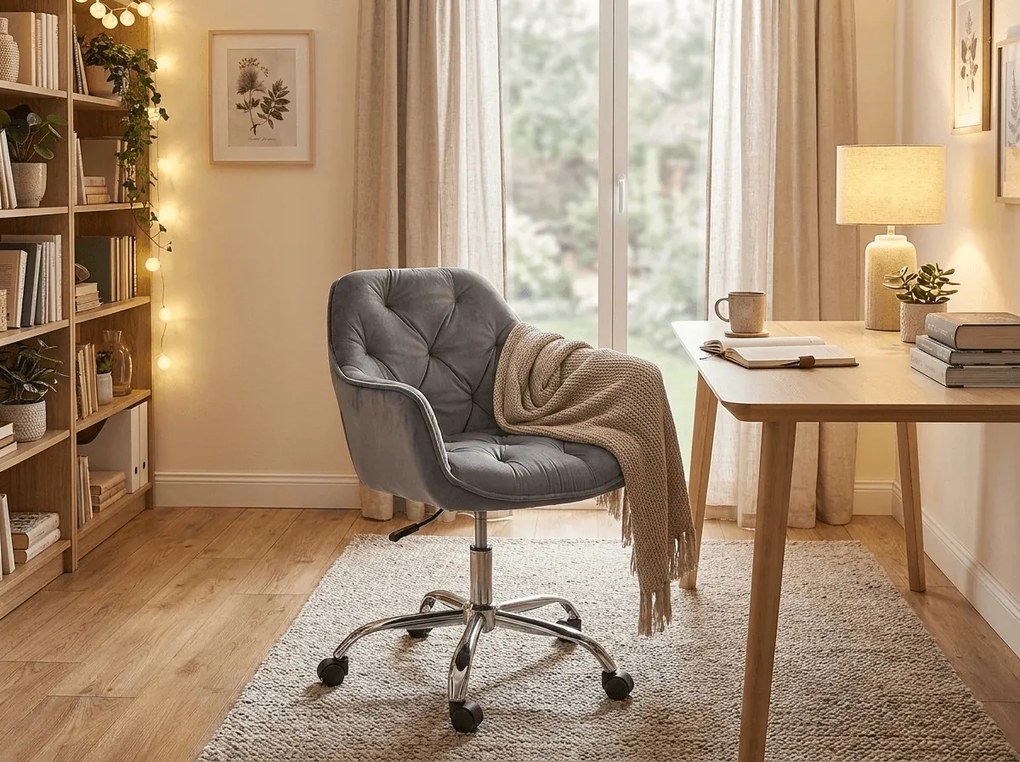 Irodai szék Q-190 VELVET, szürke