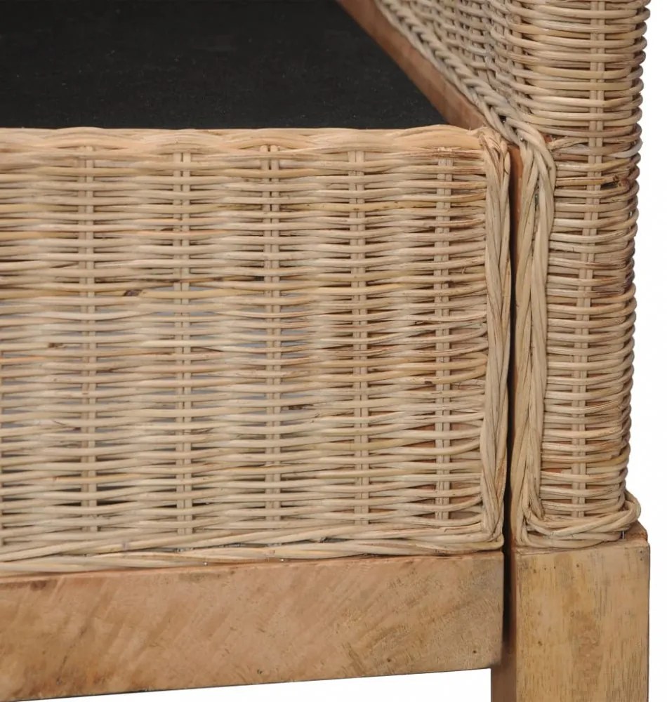 természetes rattanfotel párnákkal