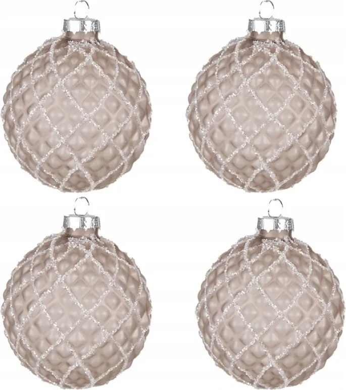 Karácsonyfadísz barna 8x8 cm (4 db-os szett) 8x8 cm