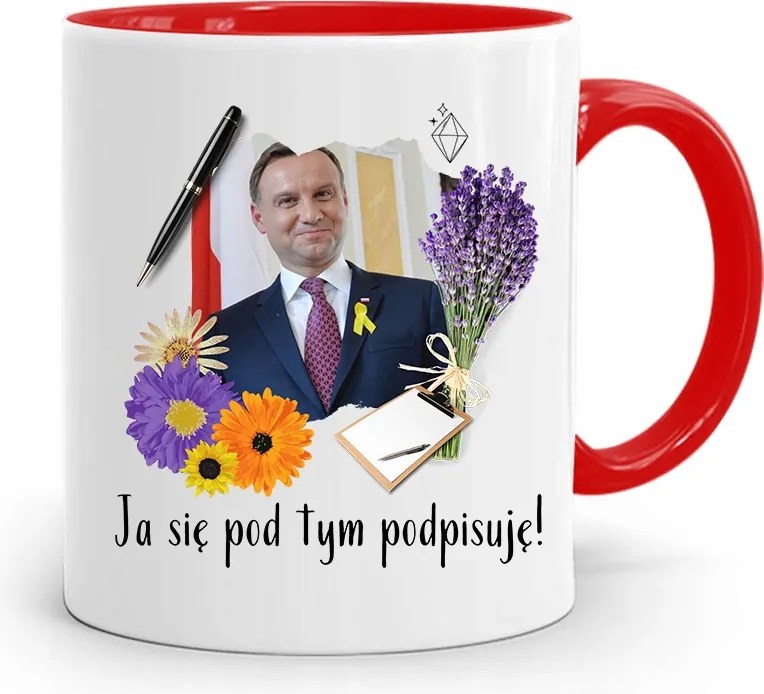 Piros Elnöki Bögre Andrzej Duda Pis Egészség felirattal