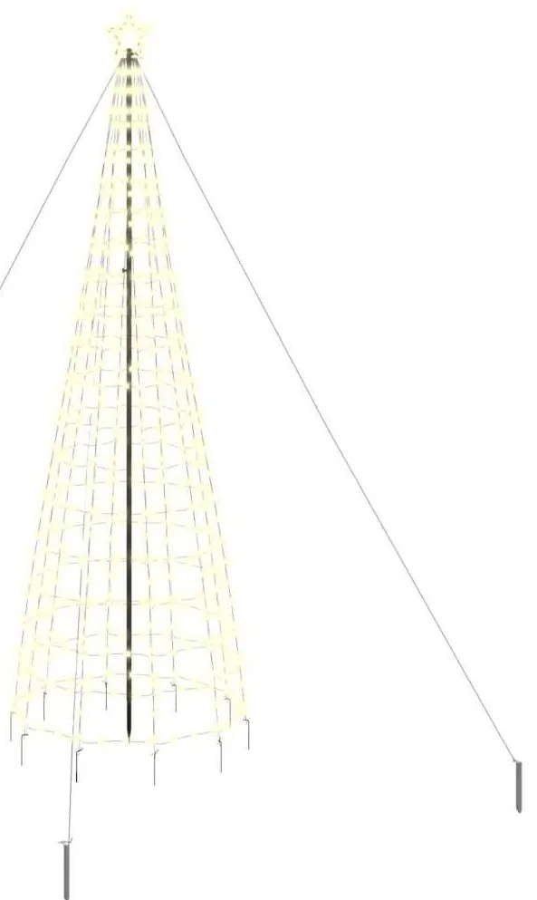 LED Karácsonyfák talajráccsal Meleg fehér 400 cm Vas