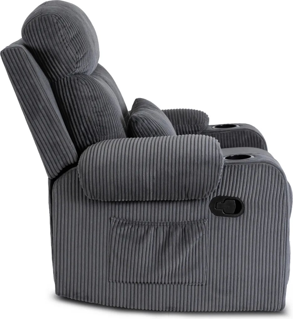 Dönthető fotel szürke kordbársony, TORRES