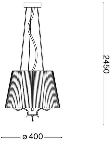 Ideal Lux - Csillár zsinóron PEGASO 3xE14/28W/230V átm. 40 cm arany