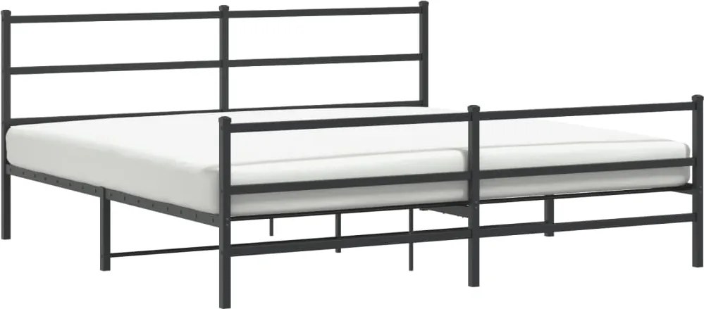 vidaXL fekete fém ágykeret fej- és lábtámlával 180 x 200 cm