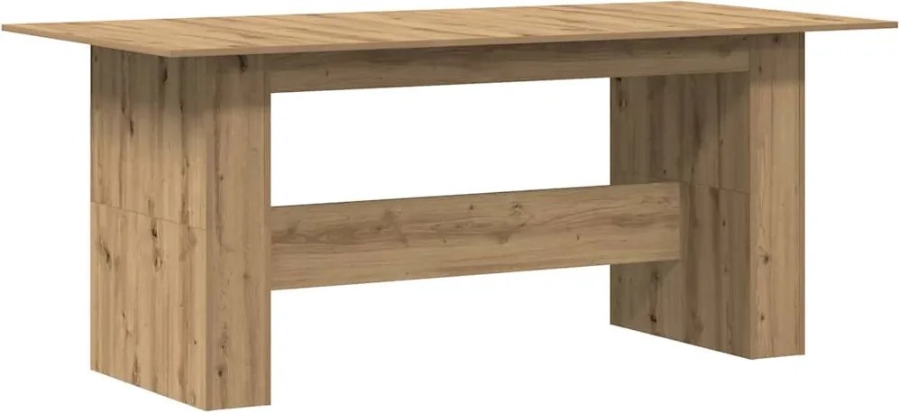 vidaXL kézműves tölgy színű szerelt fa étkezőasztal 180x90x76 cm
