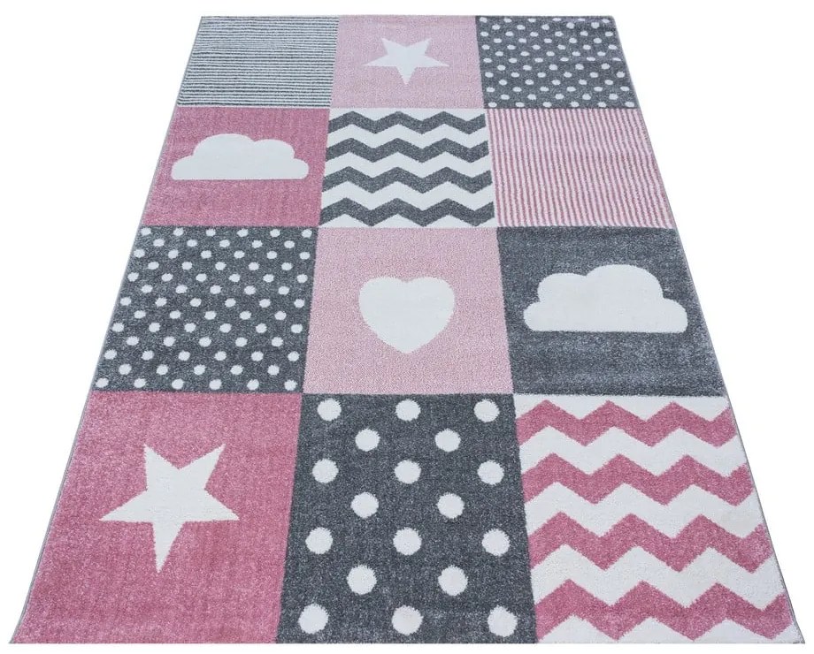 Rózsaszín-szürke gyerek szőnyeg 80x150 cm Kids – Ayyildiz Carpets