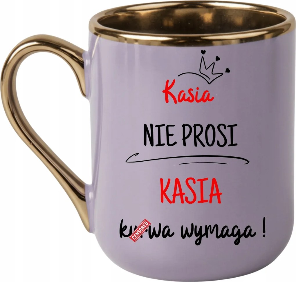 Elegáns bögre Kasia nem kér Kasia tyúkok kell megvitatni 330 Lila