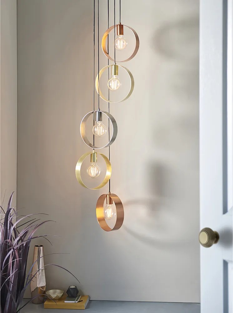 Endon modern függeszték hoop réz sárgaréz nikkel end81923
